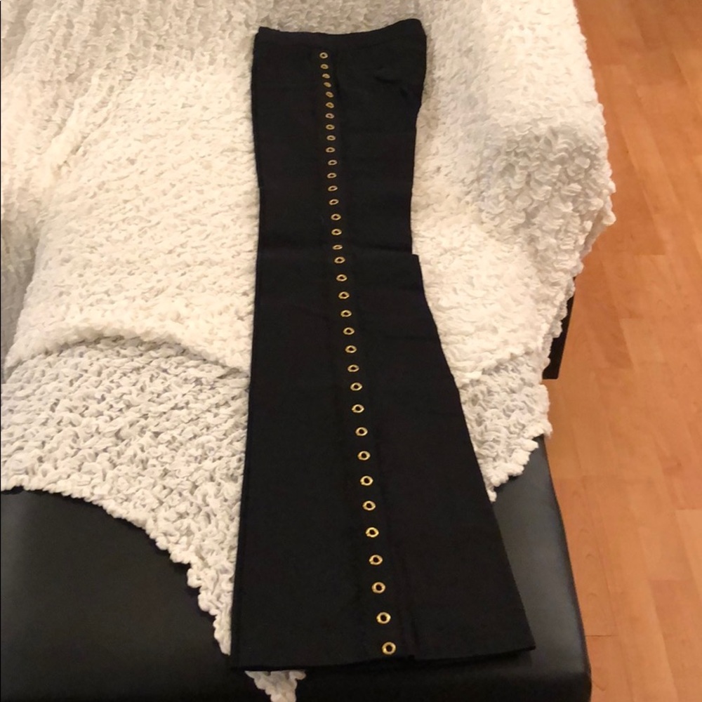 Derek Lam Grommet Brass and Black Trouser Pant